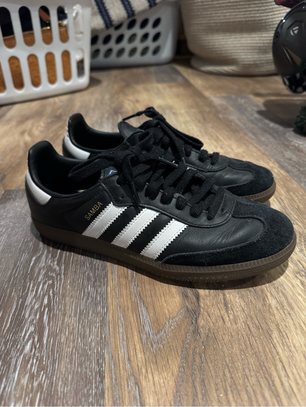 adidas Samba Black with White Stripes Men's Sneakers